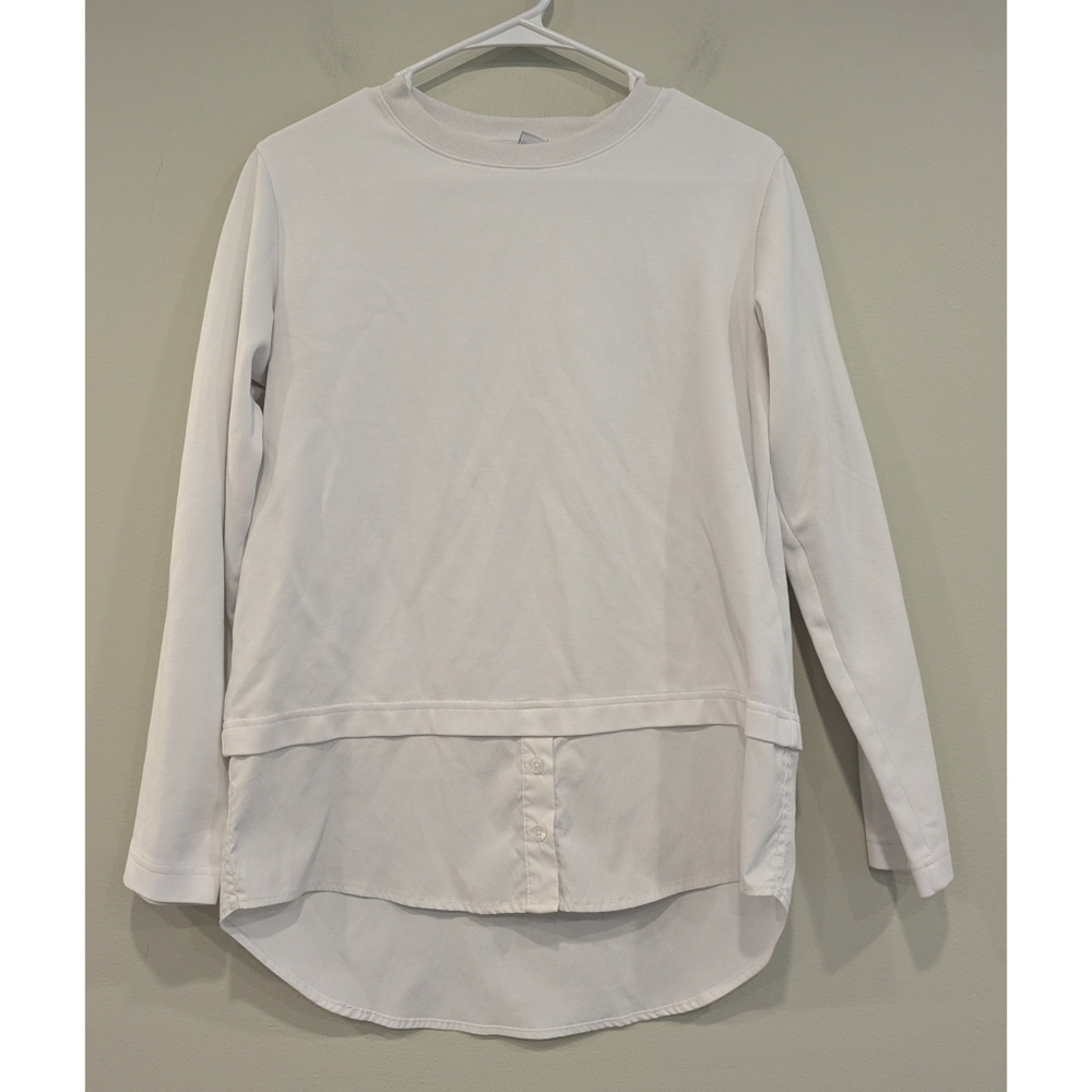 Athleta White Gallery Cotton Blend Top Size XS